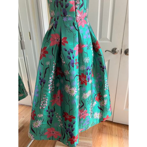 Eliza J Green Floral Spaghetti Strap Fit & Flare Dress - Picture 6 of 16